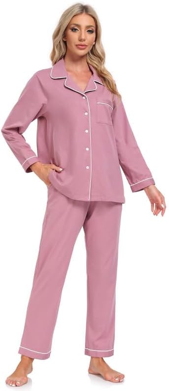 Women's 100% Cotton Pajama Set - Long Sleeve - 2 Piece