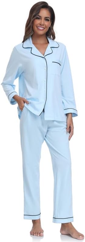 Women's 100% Cotton Pajama Set - Long Sleeve - 2 Piece