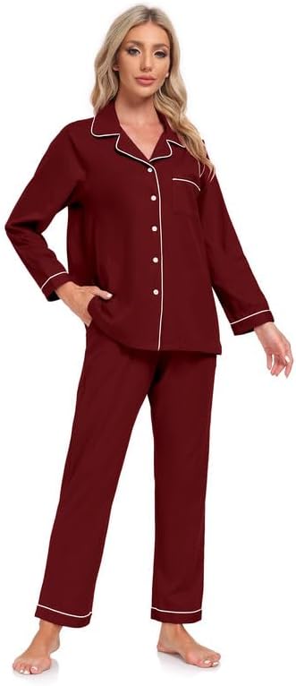 Women's 100% Cotton Pajama Set - Long Sleeve - 2 Piece