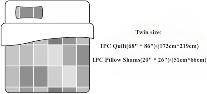 100% Cotton Quilt Set - Twin - 3 Piece