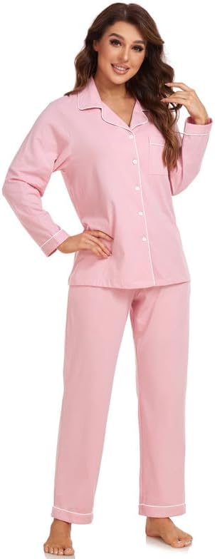 Women's 100% Cotton Pajama Set - Long Sleeve - 2 Piece