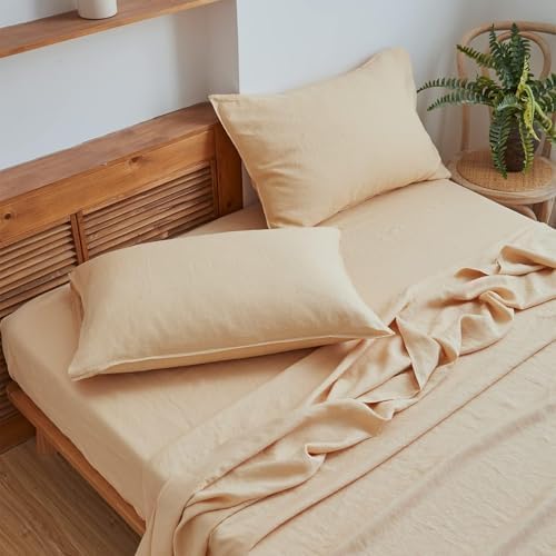 Linen Bed Sheet Set - California King - 4 Piece