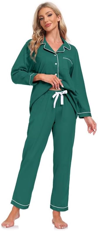 Women's 100% Cotton Pajama Set - Long Sleeve - 2 Piece