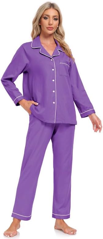 Women's 100% Cotton Pajama Set - Long Sleeve - 2 Piece