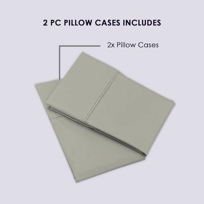 100% Cotton Pillowcase Set - Queen - 2 Piece
