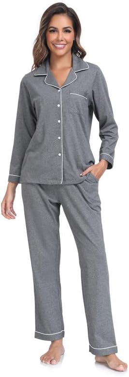 Women's 100% Cotton Pajama Set - Long Sleeve - 2 Piece