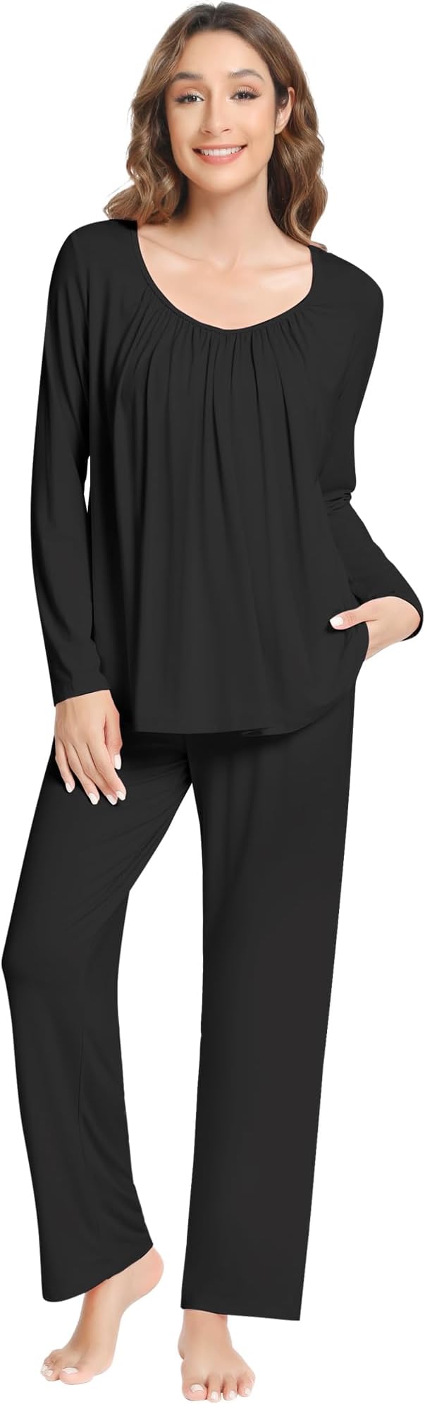 Women's Bamboo Pants Pajama Set - Long Sleeve - 2 Piece