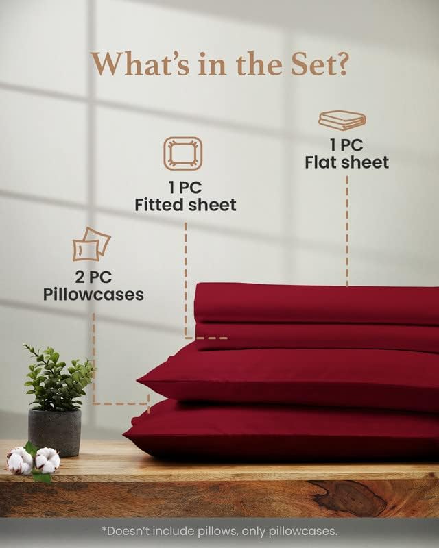Bed Sheet Set - California King - 16 in Deep Pocket - 4 Piece