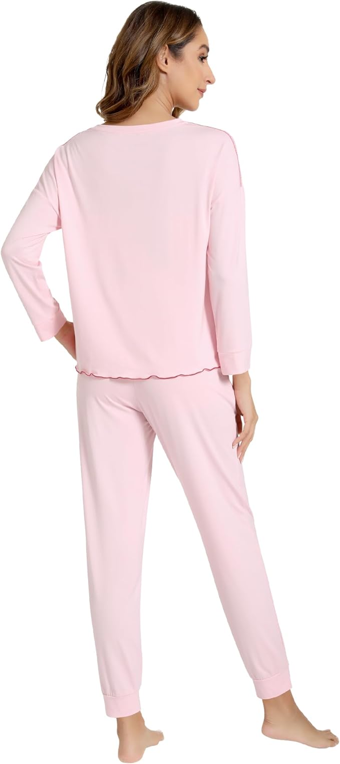 Women's Bamboo Pants Pajama Set - Long Sleeve - 2 Piece