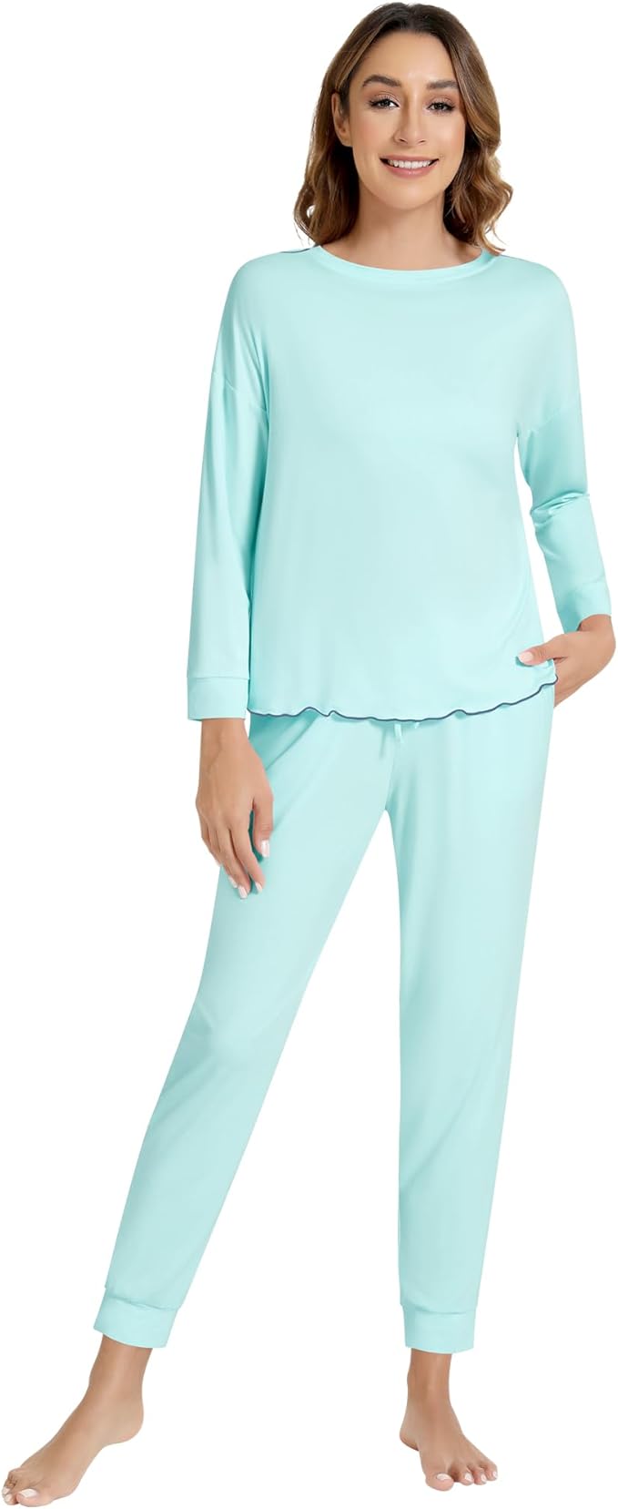 Women's Bamboo Pants Pajama Set - Long Sleeve - 2 Piece