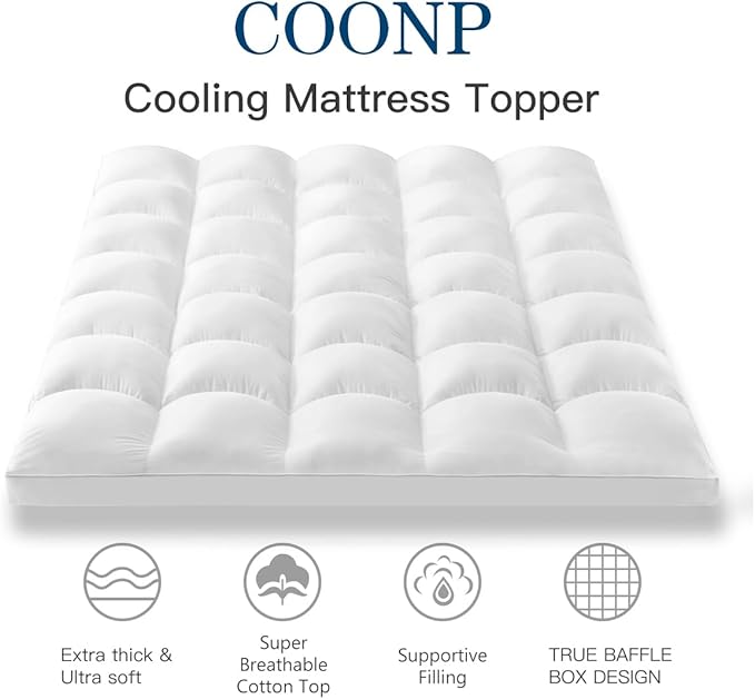 Cooling Mattress Topper - Queen - 21 in Deep Pocket