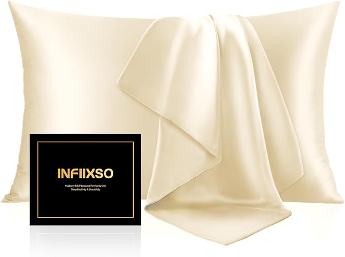 Mulberry Silk Cooling Pillowcase Set - Queen - 20 x 30 in - 2 Pack - 2 Piece