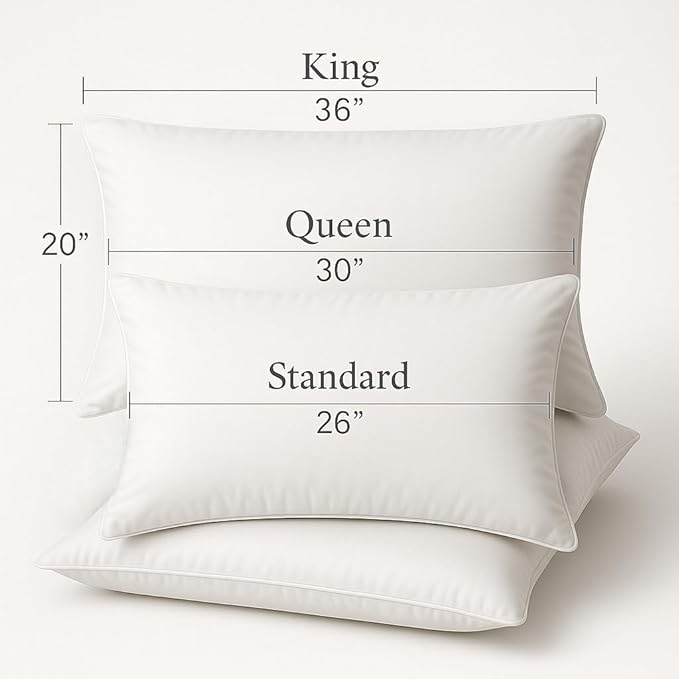 100% Cotton Bed Pillow - King - 2 Pack