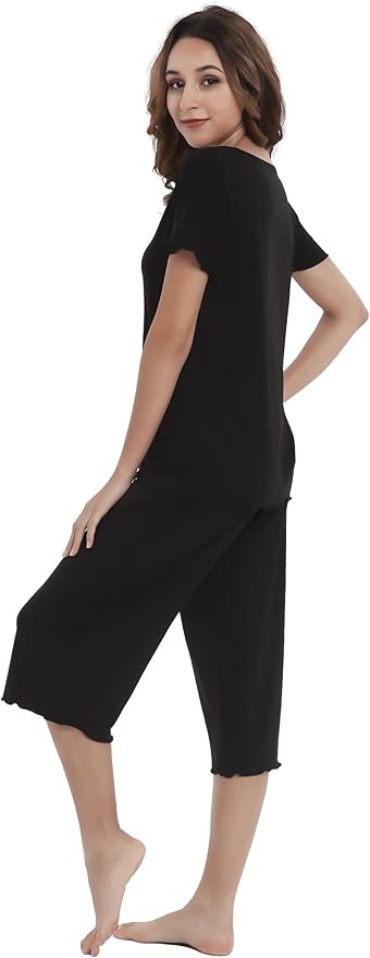 Bamboo Capri Pajama Set - Short Sleeve - 2 Piece