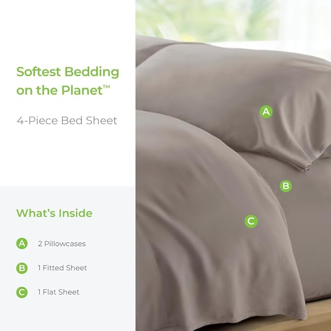 Cooling Bed Sheet Set - Queen - 4 Piece