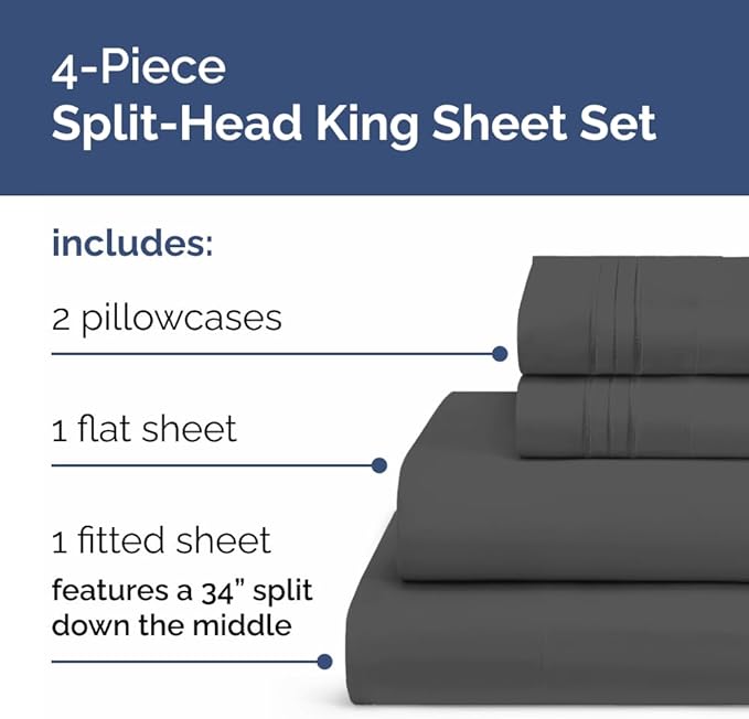 Cooling Bed Sheet Set - King - 4 Piece