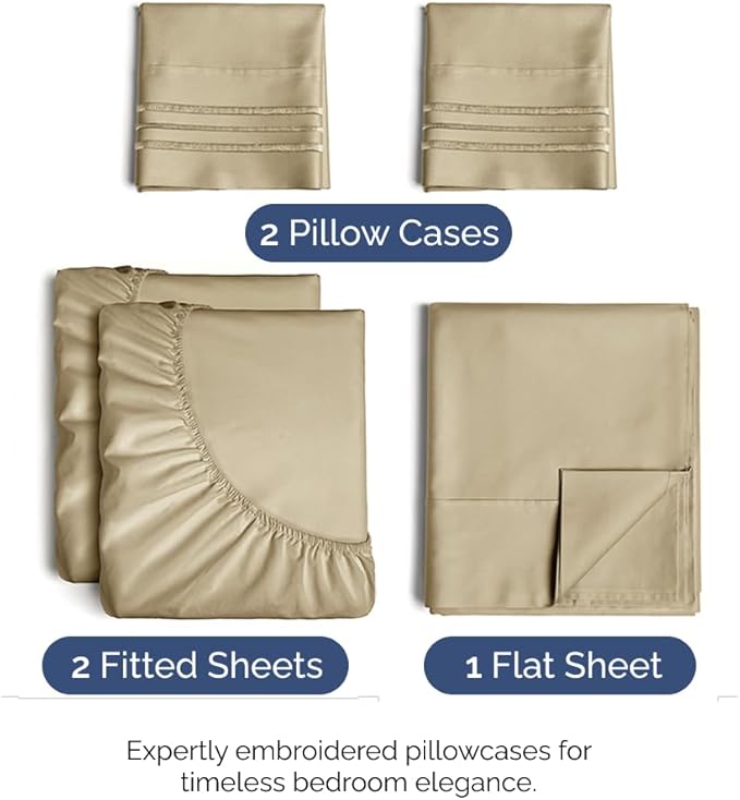 Cooling Bed Sheet Set - Split King - 5 Piece