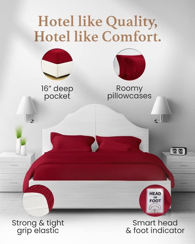 Bed Sheet Set - King - 16 in Deep Pocket - 4 Piece