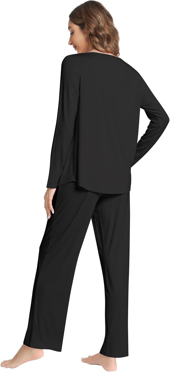 Women's Bamboo Pants Pajama Set - Long Sleeve - 2 Piece