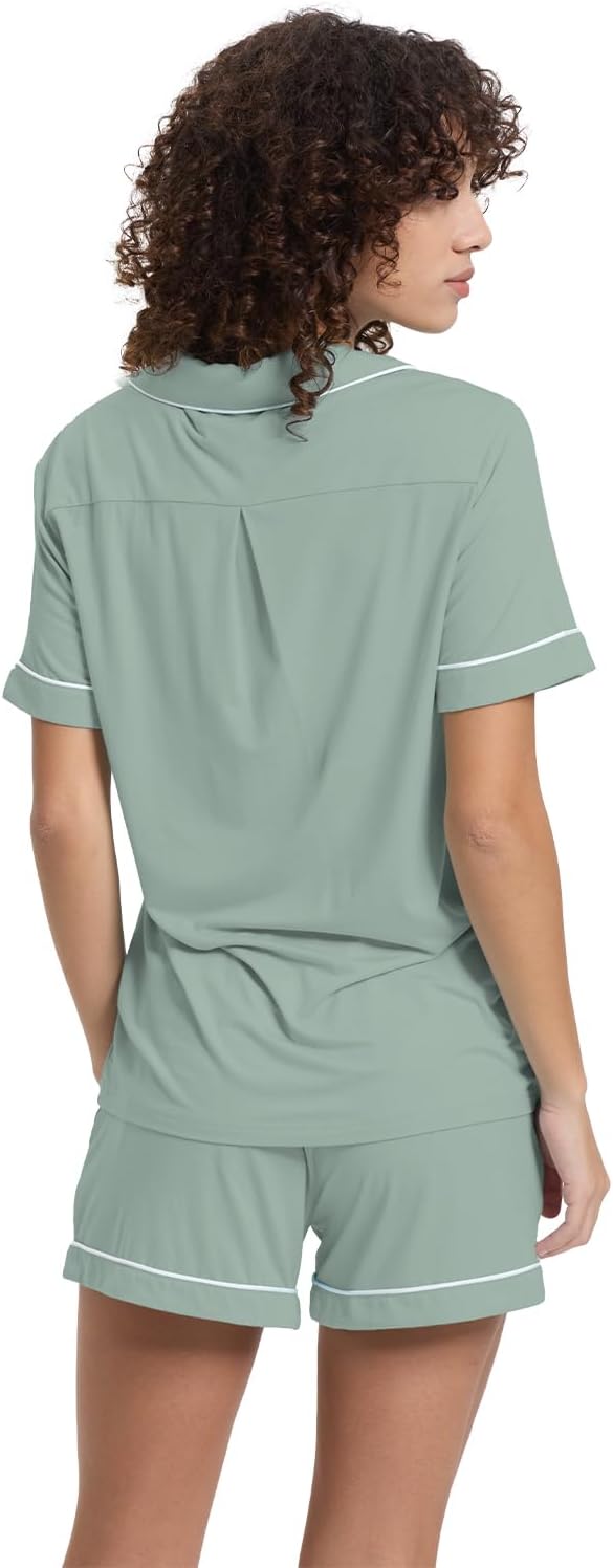 Women's Bamboo Cooling Pajama Set - Short Sleeve - 2 Piece