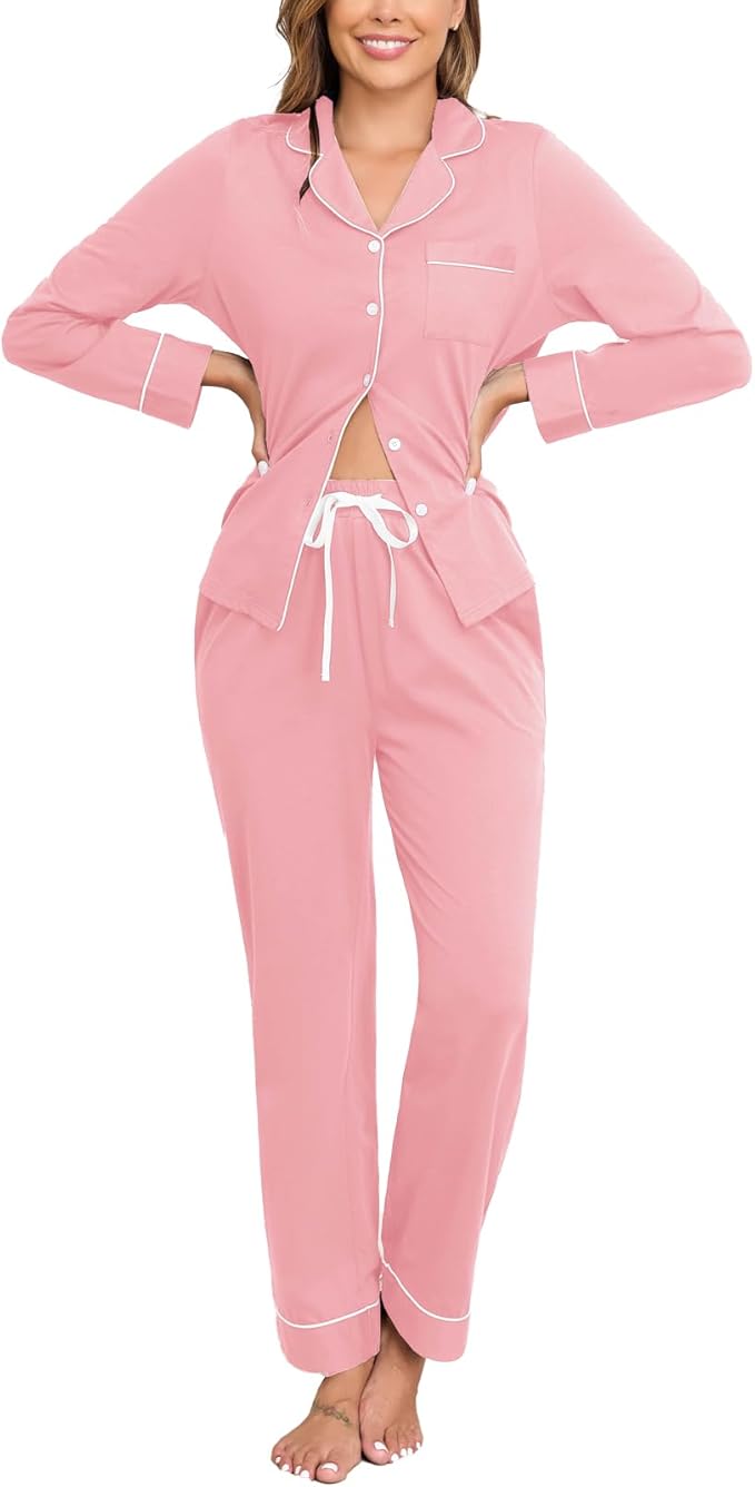 Women's 100% Cotton Pajama Set - Long Sleeve - 2 Piece
