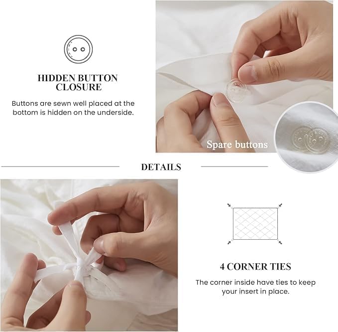 Linen Duvet Cover Set - Full - 3 Piece