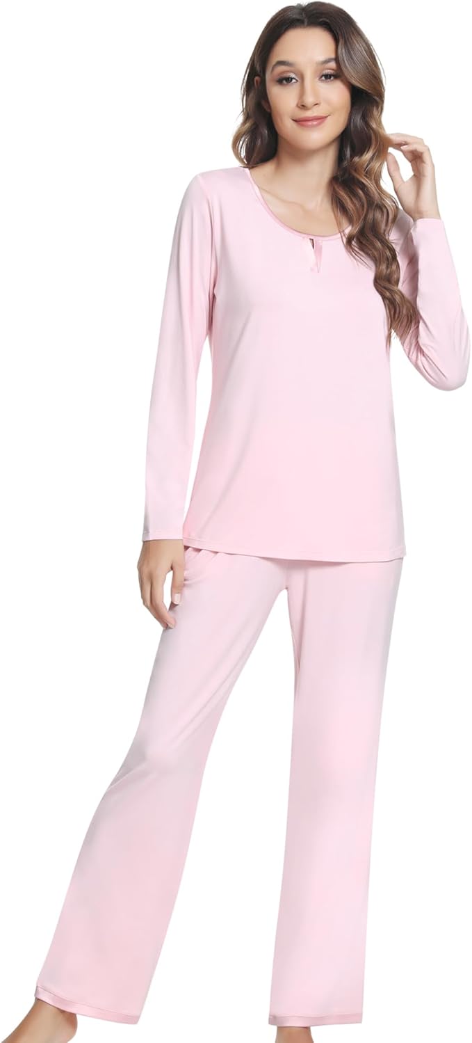 Women's Bamboo Pants Pajama Set - Long Sleeve - 2 Piece