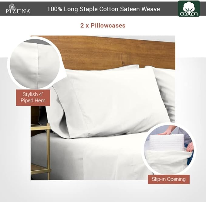 100% Cotton Pillowcase Set - Queen - 2 Piece