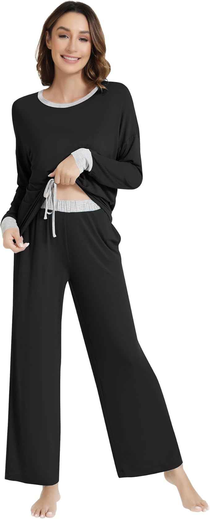 Women's Bamboo Pants Pajama Set - Long Sleeve - 2 Piece