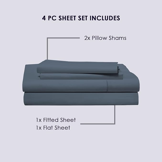 100% Cotton Bed Sheet Set - Queen - 15 in Deep Pocket