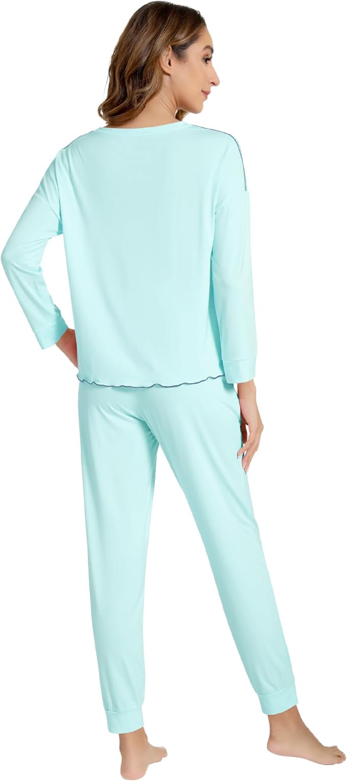Women's Bamboo Pants Pajama Set - Long Sleeve - 2 Piece