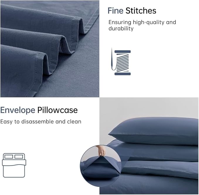 Linen Duvet Cover Set - Twin - 2 Piece