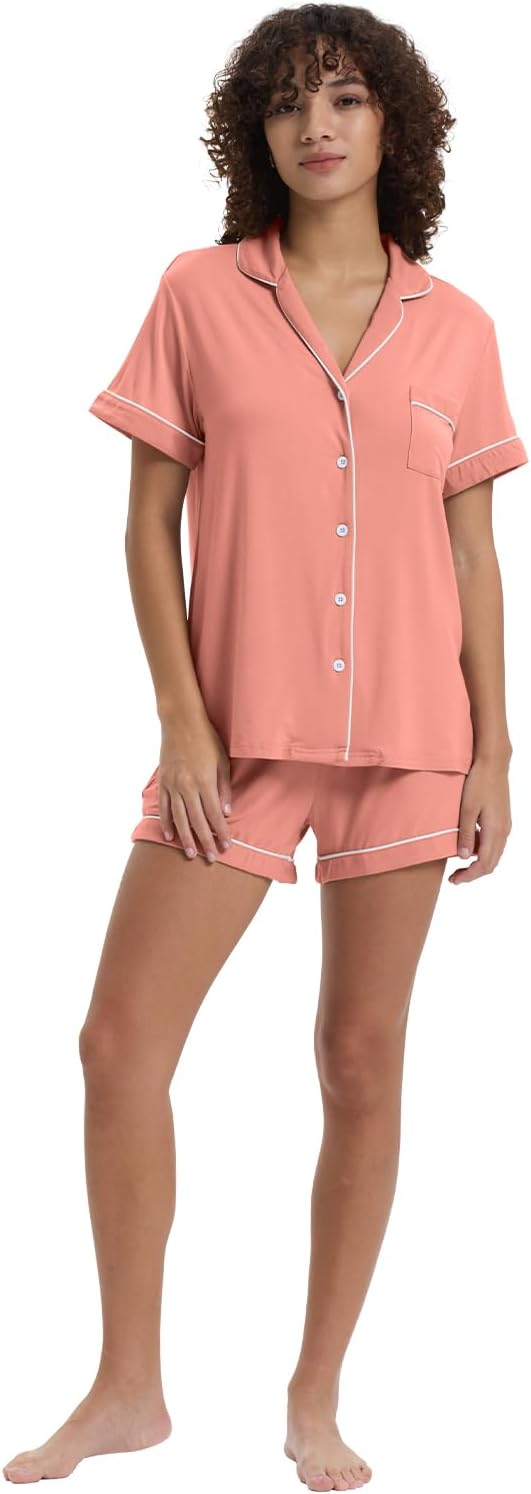 Women's Bamboo Cooling Pajama Set - Short Sleeve - 2 Piece
