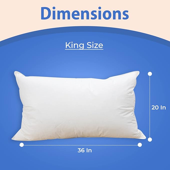 Bed Pillow - King - 20 x 36 in