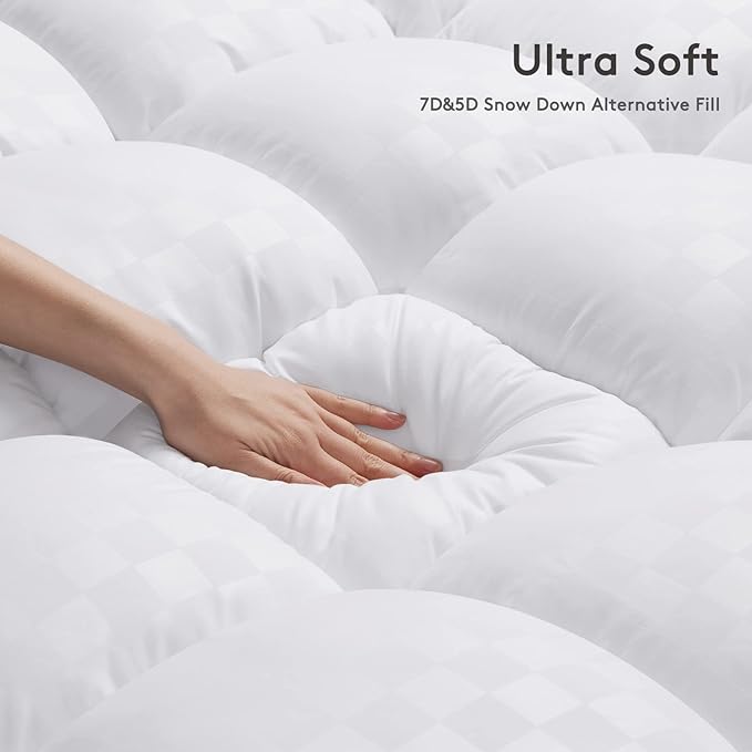Down Alternative Cooling Mattress Pad - Twin - 21 in Deep Pocket