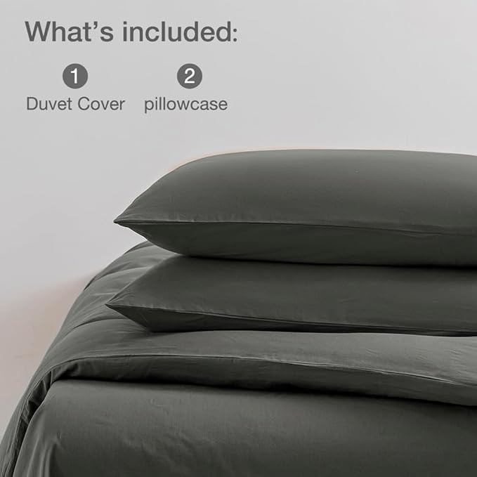 Linen Duvet Cover Set - Full - 3 Piece