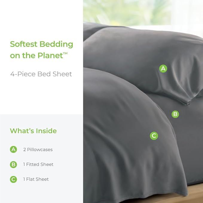 Cooling Bed Sheet Set - Split King - 4 Piece