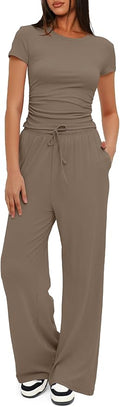 Women's Loungewear Set - Short Sleeve - Pants - 2 Piece