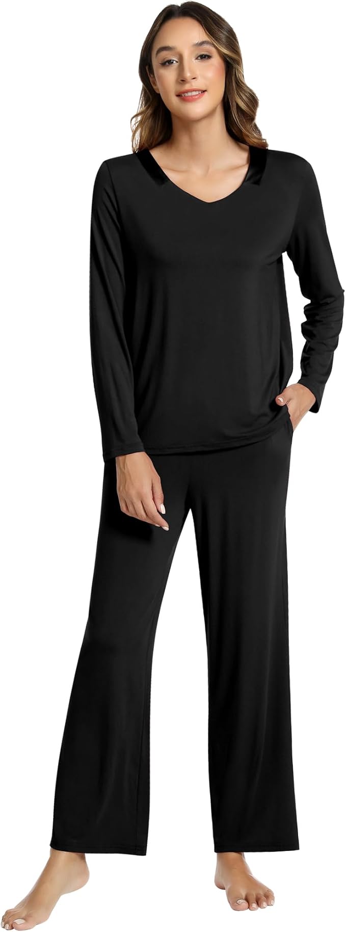 Women's Bamboo Pants Pajama Set - Long Sleeve - 2 Piece