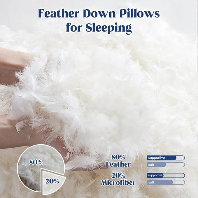100% Cotton Bed Pillow - King - 2 Piece
