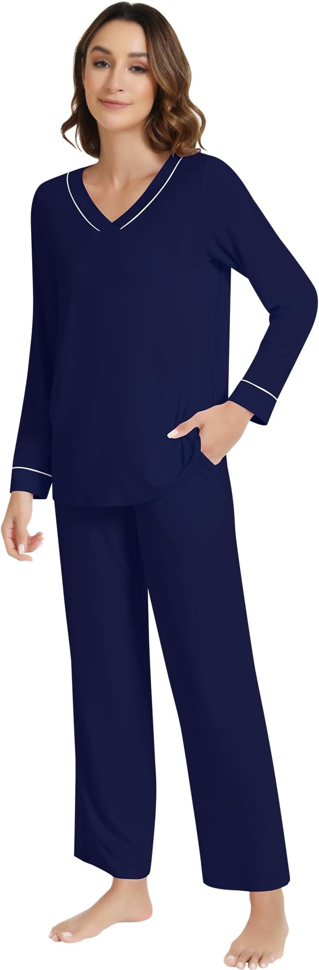 Women's Bamboo Pants Pajama Set - Long Sleeve - 2 Piece