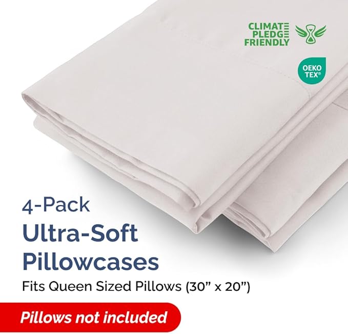 Pillowcase Set - Queen - 4 Pack - 4 Piece