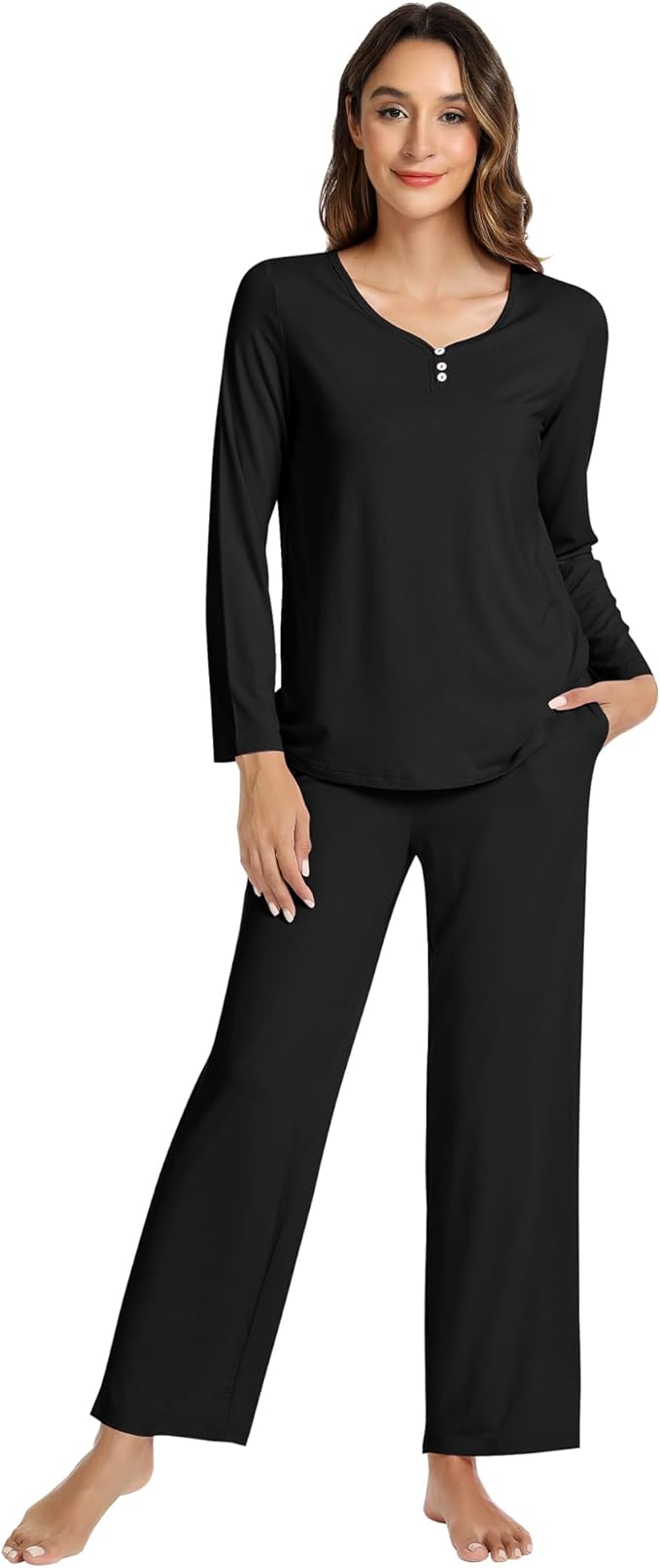 Women's Bamboo Pants Pajama Set - Long Sleeve - 2 Piece