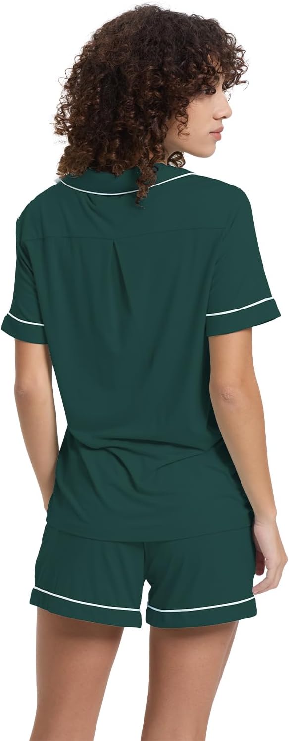 Women's Bamboo Cooling Pajama Set - Short Sleeve - 2 Piece