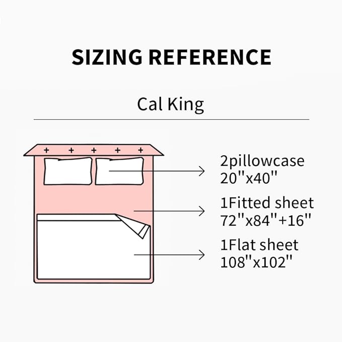 Linen Bed Sheet Set - California King - 4 Piece