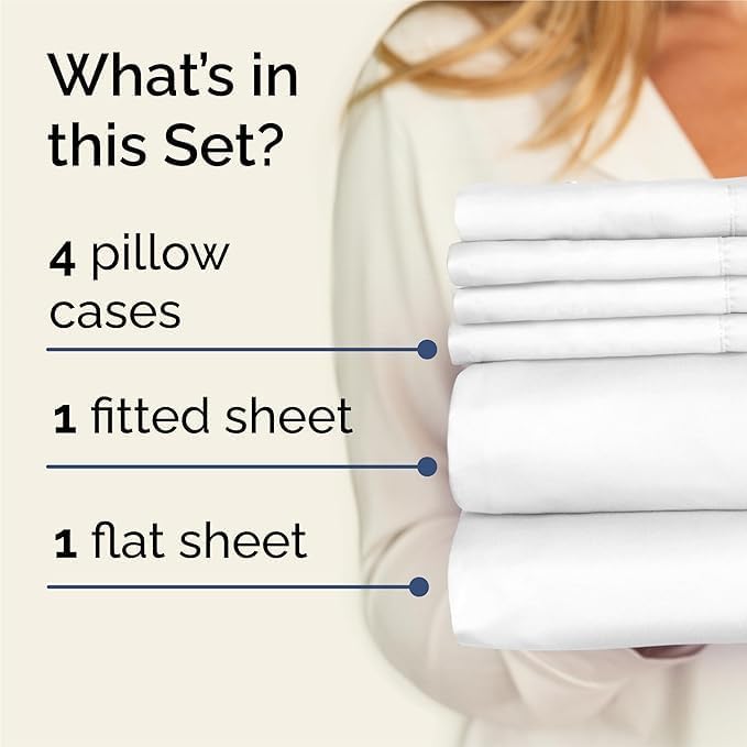 Cooling Bed Sheet Set - Queen - 16 in Deep Pocket - 6 Piece