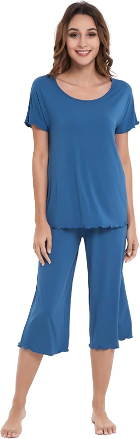 Bamboo Capri Pajama Set - Short Sleeve - 2 Piece