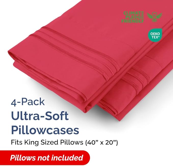 Microfiber Pillowcase Set - King - 4 Piece