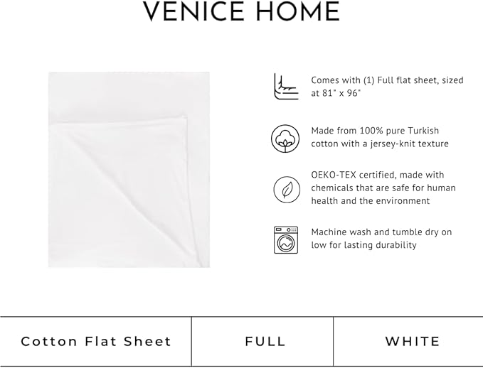 100% Cotton Flat Sheet - Full