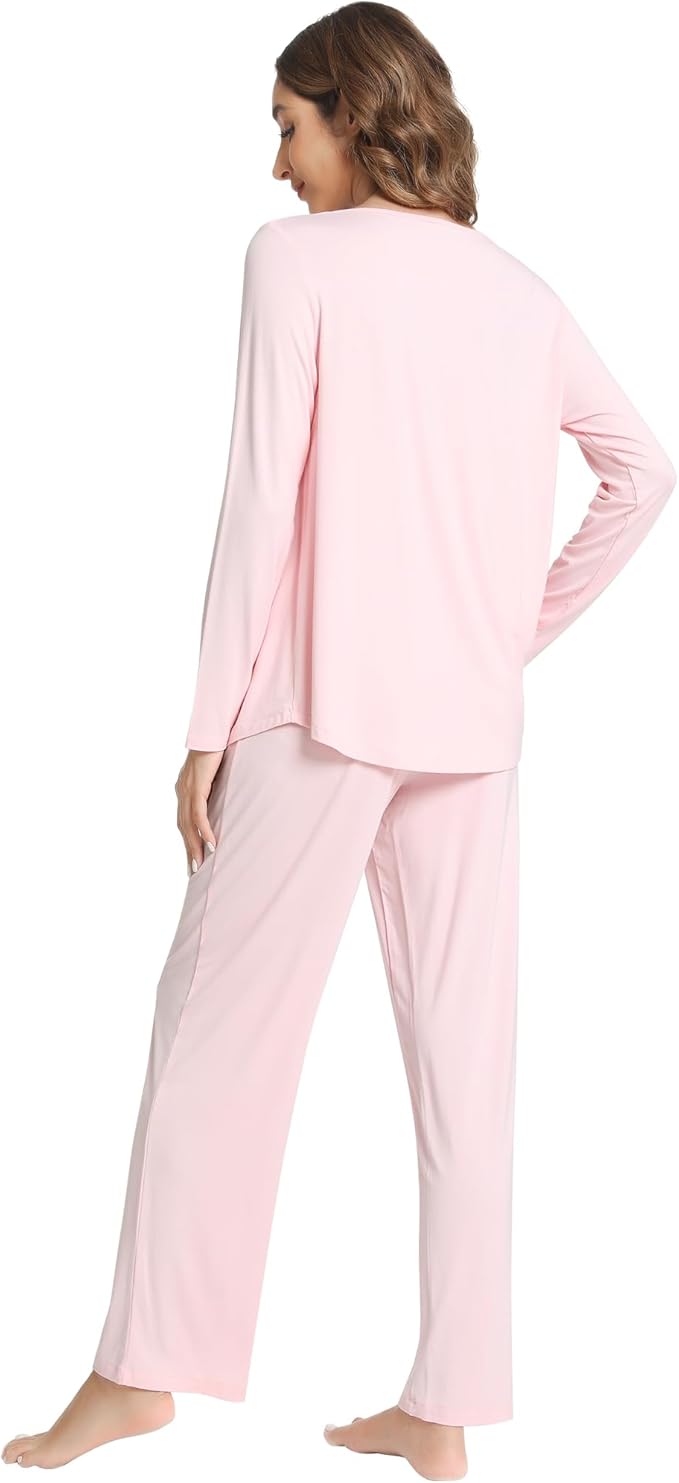 Women's Bamboo Pants Pajama Set - Long Sleeve - 2 Piece